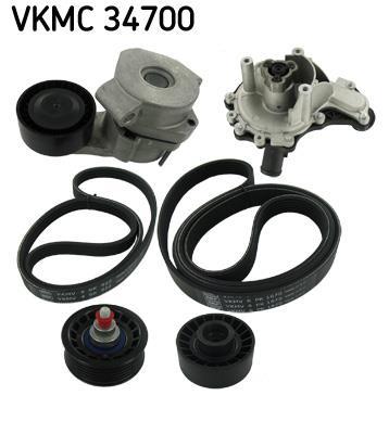 Bomba de agua + kit de correa poli V (Bomba de agua +  kit correas de accesorios) SKF ref. VKMC 34700